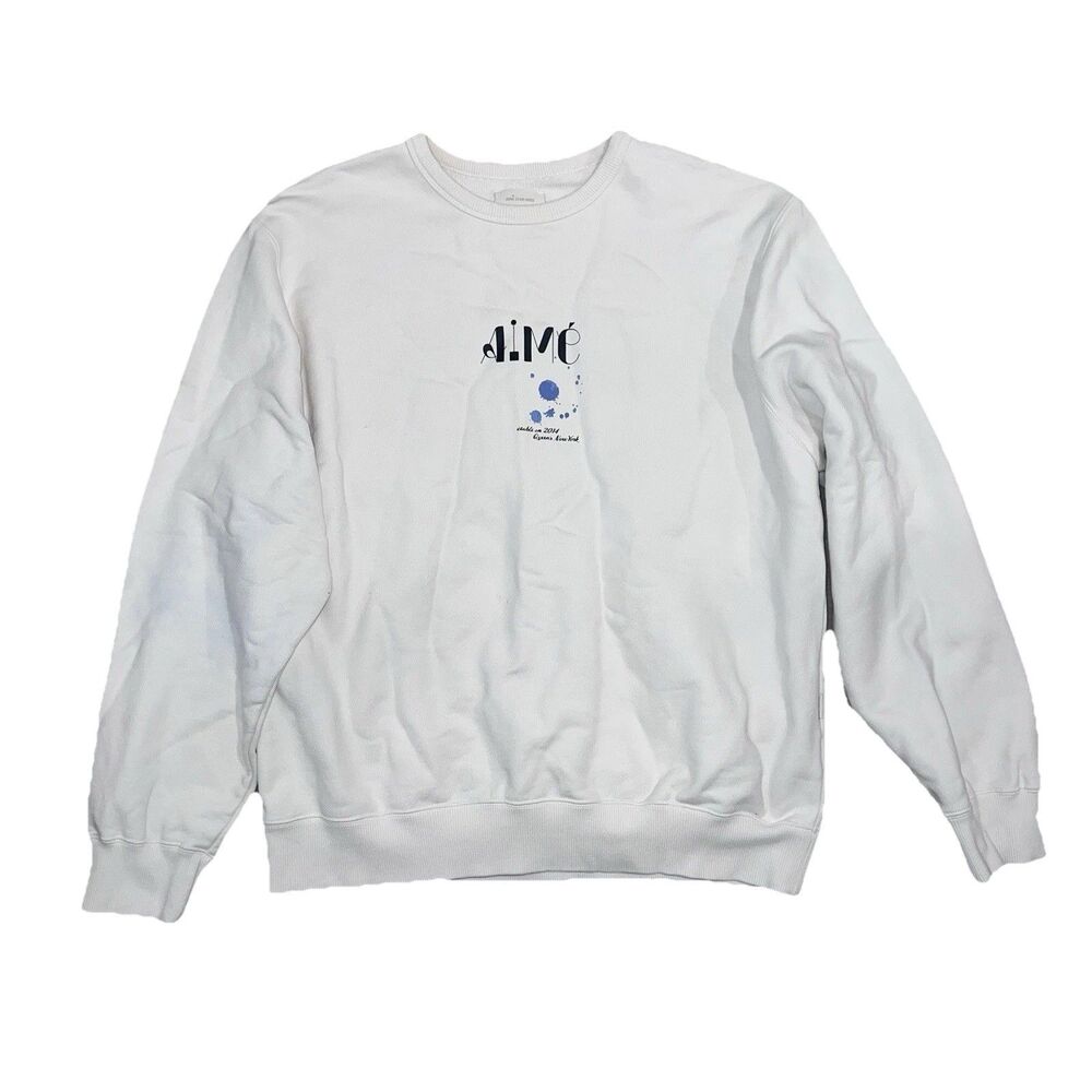 Aime Leon Dore Cream White New York Crewneck Sweatshirt Mens Sweater XLarge XL